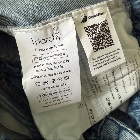 TRIARCHY x Anthropologie Wide Leg Highwaisted Jeans sz 26 - Picture 10 of 11